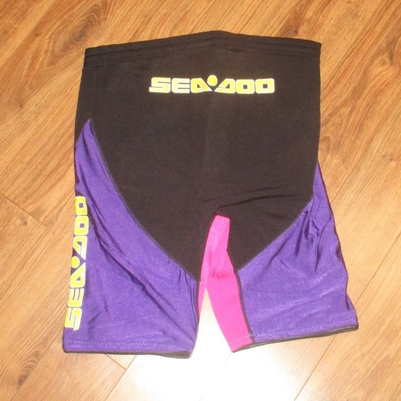 Sea-Doo Men's Neoprene & Nylon Riding Shorts Purple & Pink XL New Without Tags - Picture 3 of 3